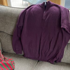 Izod Men's Plum Zip-Up Sweater